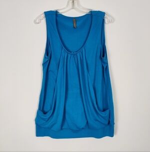 Thyme Maternity Nursing Tank Top in Blue Drape Neck Size XL